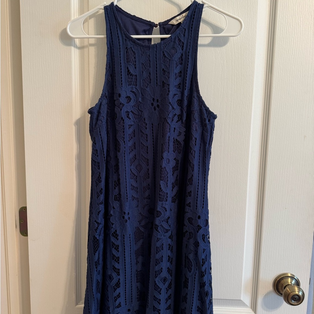 Speechless Midnight Blue Lace Dress